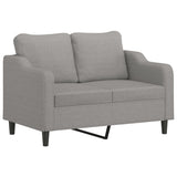 NNEVL 2-Seater Sofa with Pillows&Cushions Light Grey 120 cm Fabric
