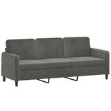 NNEVL 3-Seater Sofa with Pillows&Cushions Dark Grey 180 cm Velvet