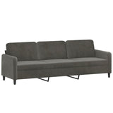 NNEVL 3-Seater Sofa with Pillows&Cushions Dark Grey 210 cm Velvet