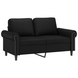 NNEVL 2-Seater Sofa with Pillows&Cushions Black 120 cm Faux Leather