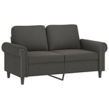 NNEVL 2-Seater Sofa with Pillows&Cushions Dark Grey 120 cm Velvet