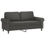 NNEVL 2-Seater Sofa with Pillows&Cushions Dark Grey 140 cm Velvet