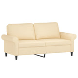 NNEVL 2-Seater Sofa with Pillows&Cushions Cream 140 cm Fabric