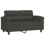 NNEVL 2-Seater Sofa with Pillows&Cushions Dark Grey 120 cm Microfibre Fabric