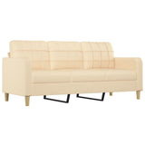 NNEVL 3-Seater Sofa with Footstool Cream 180 cm Fabric