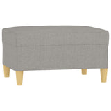 NNEVL 3-Seater Sofa with Footstool Light Grey 210 cm Fabric