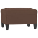 NNEVL 3-Seater Sofa with Footstool Brown 180 cm Faux Leather