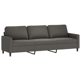 NNEVL 3-Seater Sofa with Footstool Dark Grey 210 cm Velvet