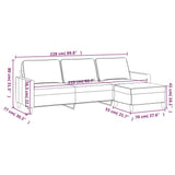 NNEVL 3-Seater Sofa with Footstool Dark Grey 210 cm Velvet