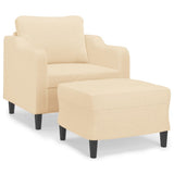 NNEVL Sofa Chair with Footstool Cream 60 cm Fabric