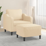 NNEVL Sofa Chair with Footstool Cream 60 cm Fabric
