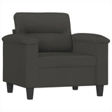 NNEVL Sofa Chair with Footstool Dark Grey 60 cm Microfibre Fabric