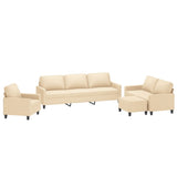 NNEVL 4 Piece Sofa Set with Cushions Cream Fabric