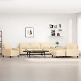 NNEVL 4 Piece Sofa Set with Cushions Cream Fabric