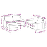 NNEVL 3 Piece Sofa Set with Cushions Cream Fabric