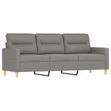 NNEVL 3 Piece Sofa Set with Throw Pillows&Cushions Dark Grey Fabric