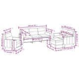 NNEVL 4 Piece Sofa Set with Throw Pillows and Cushions Light Grey Fabric