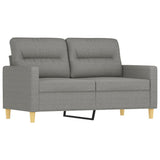 NNEVL 2 Piece Sofa Set with Throw Pillows&Cushions Dark Grey Fabric