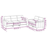 NNEVL 2 Piece Sofa Set with Throw Pillows&Cushions Dark Grey Fabric