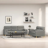 NNEVL 2 Piece Sofa Set with Throw Pillows&Cushions Dark Grey Fabric