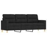 NNEVL 2 Piece Sofa Set with Throw Pillows&Cushions Black Fabric