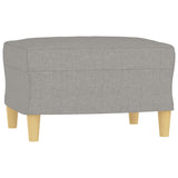 NNEVL 3 Piece Sofa Set with Throw Pillows&Cushions Light Grey Fabric