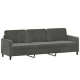 NNEVL 4 Piece Sofa Set with Throw Pillows&Cushions Dark Grey Velvet