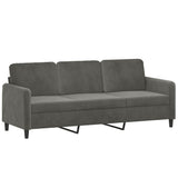 NNEVL 3 Piece Sofa Set with Throw Pillows&Cushions Dark Grey Velvet