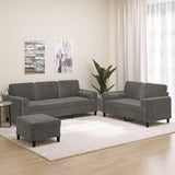 NNEVL 3 Piece Sofa Set with Throw Pillows&Cushions Dark Grey Velvet