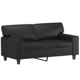 NNEVL 3 Piece Sofa Set with Pillows and Cushions Black Faux Leather