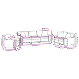 NNEVL 3 Piece Sofa Set with Pillows and Cushions Black Faux Leather