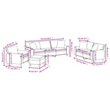 NNEVL 4 Piece Sofa Set with Pillows and Cushions Black Faux Leather