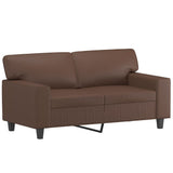 NNEVL 4 Piece Sofa Set with Pillows&Cushions Brown Faux Leather