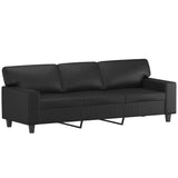 NNEVL 2 Piece Sofa Set with Pillows&Cushions Black Faux Leather