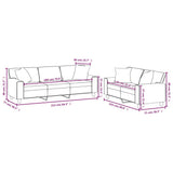 NNEVL 2 Piece Sofa Set with Pillows&Cushions Brown Faux Leather