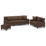 NNEVL 3 Piece Sofa Set with Pillows&Cushions Brown Faux Leather