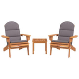 NNEVL 3 Piece Adirondack Garden Lounge Set Solid Wood Acacia