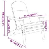 NNEVL 3 Piece Adirondack Garden Lounge Set Solid Wood Acacia