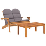NNEVL 4 Piece Adirondack Garden Lounge Set Solid Wood Acacia