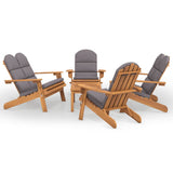 NNEVL 5 Piece Adirondack Garden Lounge Set Solid Wood Acacia