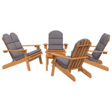 NNEVL 5 Piece Adirondack Garden Lounge Set Solid Wood Acacia