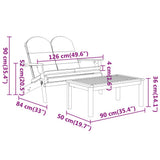 NNEVL 5 Piece Adirondack Garden Lounge Set Solid Wood Acacia