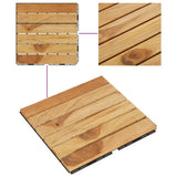 NNEVL Decking Tiles 20 pcs 30x30 cm Solid Wood Teak Vertical Pattern