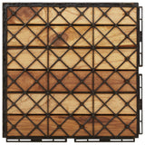 NNEVL Decking Tiles 20 pcs 30x30 cm Solid Wood Teak Vertical Pattern
