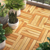 NNEVL Decking Tiles 20 pcs 30x30 cm Solid Wood Teak Vertical Pattern