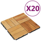 NNEVL Decking Tiles 20 pcs 30x30 cm Solid Wood Teak