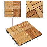 NNEVL Decking Tiles 20 pcs 30x30 cm Solid Wood Teak