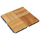 NNEVL Decking Tiles 30 pcs 30x30 cm Solid Wood Teak