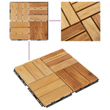 NNEVL Decking Tiles 30 pcs 30x30 cm Solid Wood Teak