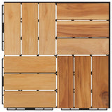 NNEVL Decking Tiles 30 pcs 30x30 cm Solid Wood Teak
